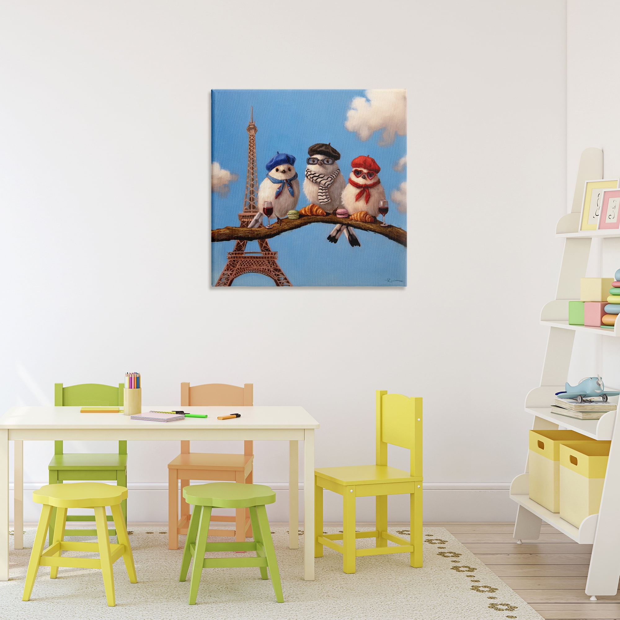 Stupell Industries Parisian Chic Birds in Paris Canvas Wall Art, design by Lucia Heffernan