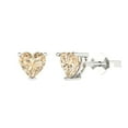 thumbnail image 2 of 1.0 Ct Heart Cut Studs Natural Morganite 14K White Solid Solid Gold Everyday Dainty Earrings Push Back, 2 of 7