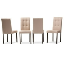 Baxton Studio Andrew Modern and Contemporary Beige Fabric Upholstered Grid-tufting Dining Chair (Set of 4)