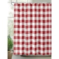 thumbnail image 2 of Shower Curtain Red White Plaid Shower Curtains for Bathroom, Waterproof Polyester Shower Curtain Set with Hooks, Small Stall Size 36" x 72" Buffalo Check Geometric, 2 of 6