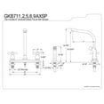 thumbnail image 2 of Kingston Brass GKB718AXSP  GKB718AXSP Water Saving Victorian High Arch Kitchen Faucet with Cross Handles and Sprayer, Satin Nickel, 2 of 2