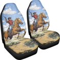 thumbnail image 2 of XYZCANDO 2 Pack Car Seat Protector for Interior Car Seat Covers Front Seats Easy to Install Elastic, Sedan Van SUV Front Seats Protector, Western Cowboy Design, 2 of 7