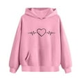 thumbnail image 5 of DxhmoneyHX Hoodies for Girls Fall Winter Warm Pullover&nbsp;Sweatshirts Long Sleeve Blouse Fashion Hearts ​Printed Going Out Tops with&nbsp;Pocket Size 7 Years, 5 of 6