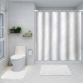 thumbnail image 4 of Cortina de ducha de poliéster minimalista impresa en 3D, cortina de partición para baño, cortina de ducha con textura de mármol, 4 of 6