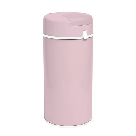 Bubula Premium Steel Diaper Waste Pail with Air Tight Lid and Lock, Baby Pink