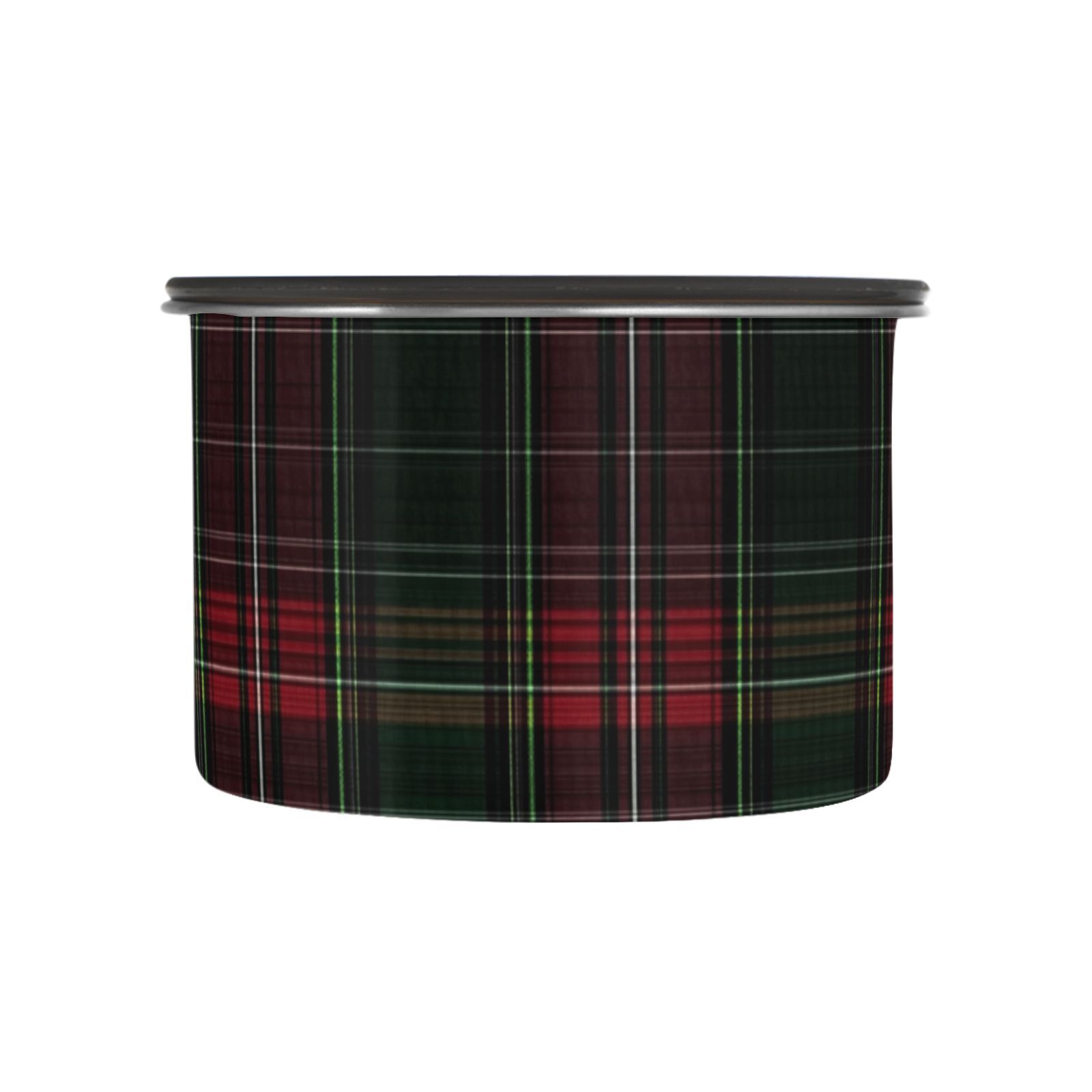 Green and Red Tartan Plaid Airtight Coffee Bean Canister 30oz Food Storage Containers with Lids For Gournd, Tea, Sugar, Flour, Rice, Cereal, Candy Cookie Jar