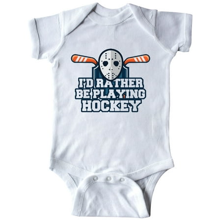 

Inktastic I d Rather Be Playing Hockey Gift Baby Boy or Baby Girl Bodysuit