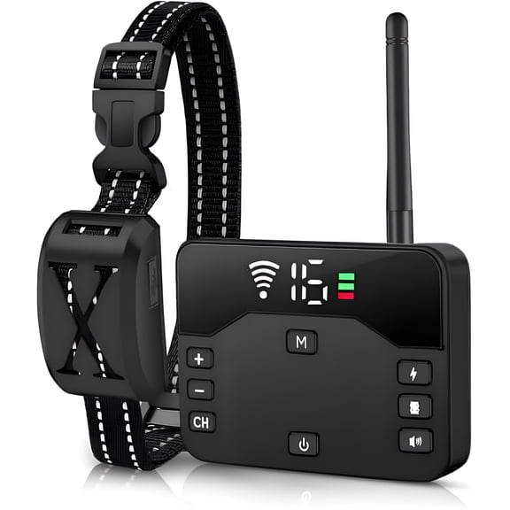 GJX Wireless Dog Fence,Wireless Boundary Containment System,Electric Dog Fence And Remote Training Collar,Adjustable Vibration And Shock,Suitable for Large And Medium Dogs