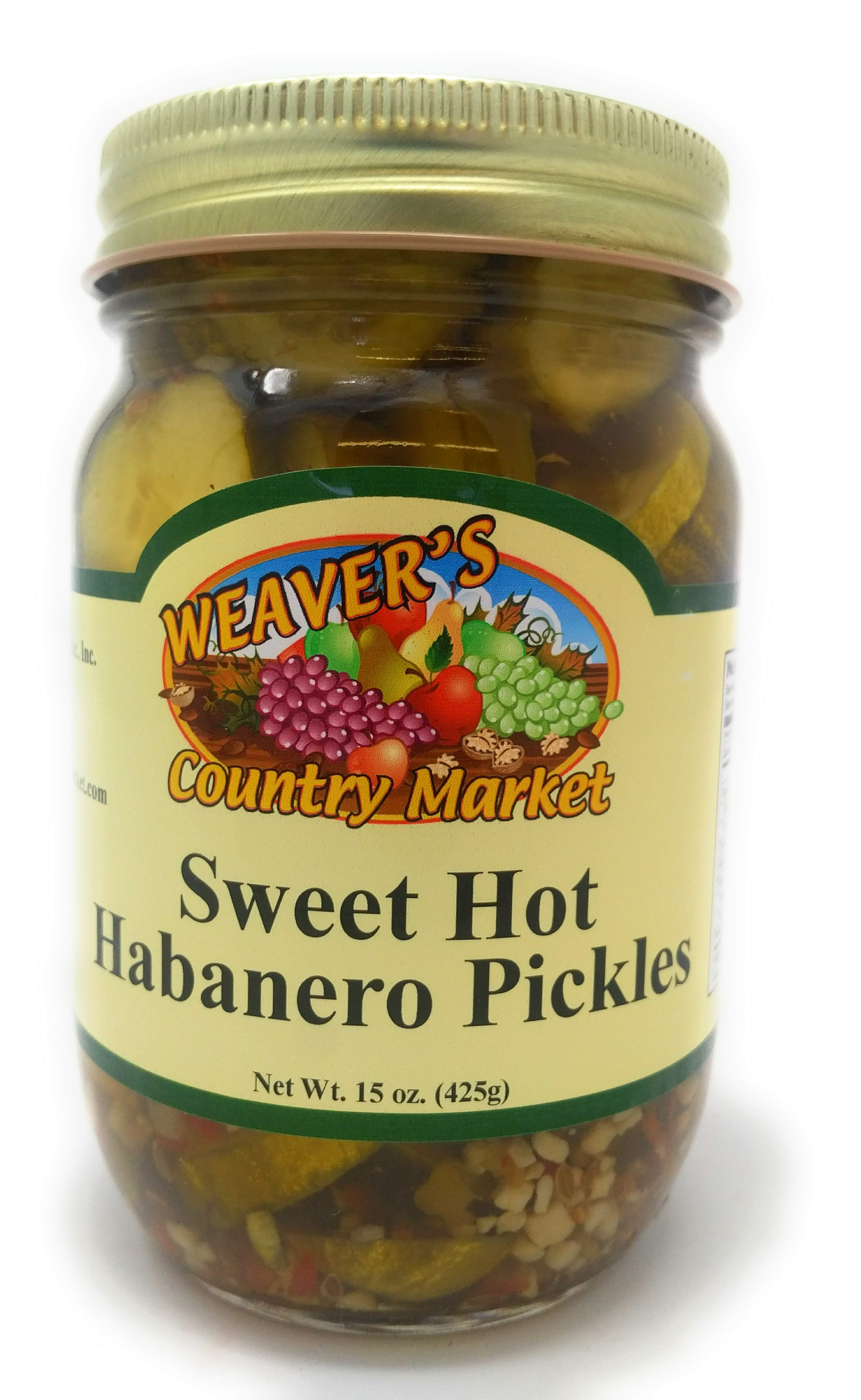 Weaver's Country Market Sweet Hot Habanero Pickles (415 Ounce Jars