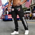 thumbnail image 2 of CONZONE Independence Day Men's Cargo Pants Straight Leg Pants for Men Trendy Buttons Patriotic Usa Flag Graphic 4Th Of July Outdoor Joggers With Pocket, 2 of 4