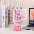 thumbnail image 5 of Personalized Horse Tumbler Custom Name 40oz Vacuum Insulated Travel Cup for Girls, 5 of 6