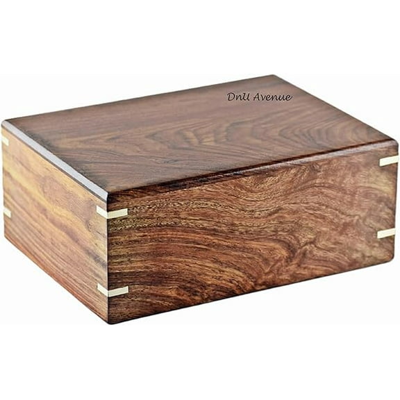 Wooden Cremation Urns for Human Ashes Adult Eco-Friendly Funeral Cremation Urn for Pets Sustainable Memorial Ash Box Decorative Urn Box Keepsake with Premium Wood Hold upto 160Cu/In (Large 9.5x7x4")