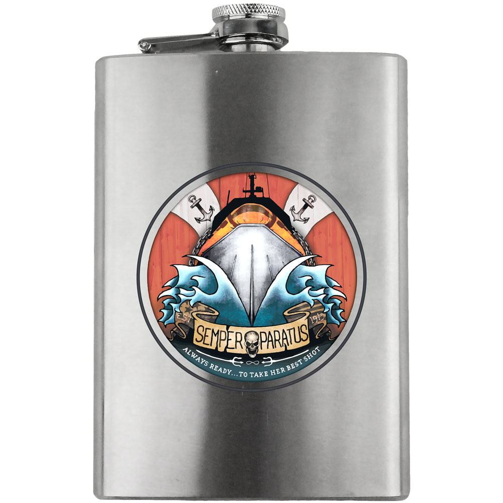 Coast Guard Semper Paratus Tattoo Design 8oz. Flask
