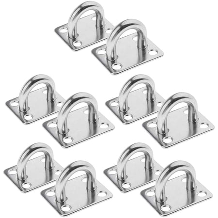 Heavy Duty M10 Stainless Steel Ceiling Hook Pad Eye Plate – 2 Pack With Screws