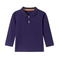 thumbnail image 3 of Tranfacy Toddler Kids Boys Girls Fall Winter Blouse and Shirt Pullover Style Solid Long Sleeve Turndown Collar Daily Outfit Tops for 1‑9 Years Old, 3 of 5