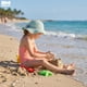 thumbnail image 5 of Sombrero Para Playa De Niña Ondulado Tejido De Paja C/ Moño azul, 5 of 7