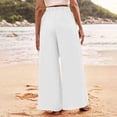 thumbnail image 4 of Comdrip Wide Leg Pants Woman, Women's Wide Leg Casual Pants Lightweight High Waisted Adjustable Loose Pants Casual Pants Palazzo Pants for Women White S, 4 of 6