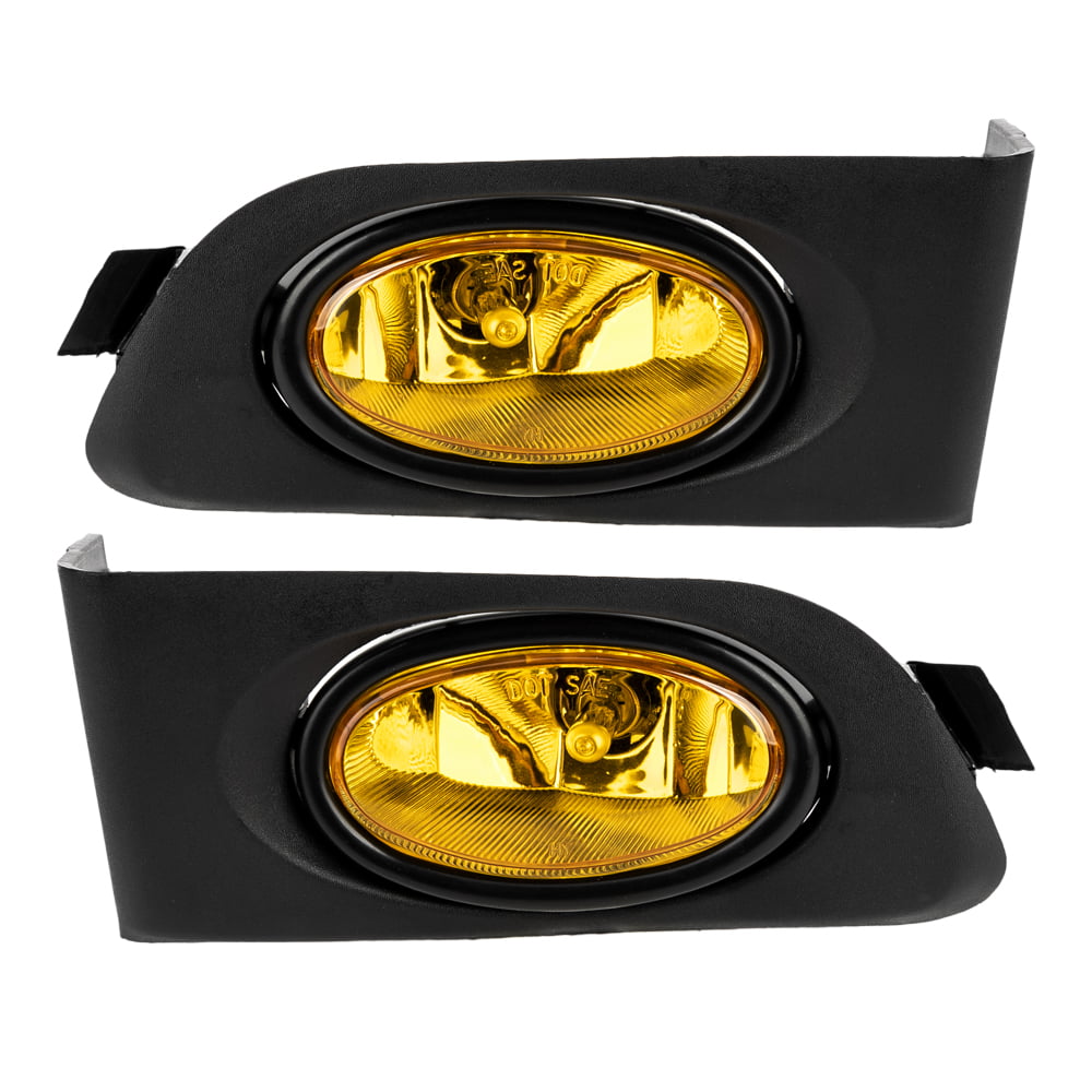 MOTOOS Fog Lights H11 Lamp Bulbs Fit for 2001-2003 Honda Civic Wiring Kit with Switch Left Right Yellow Lens 