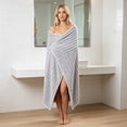 thumbnail image 4 of Bcylexb Soft Ribbed Stripe Bath Towels, 28"x 55" Ultra Absorbent Microfiber Towel with Textured Stripes for Bathroom Shower Gym Hotel Quick Dry, 4 of 6