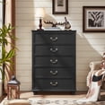 thumbnail image 5 of Joaxswe 5 Drawer Dresser for Bedroom, Tall Wood Dresser with Large Drawer & Delicate Handles for Closet, Living Room, Hallway, Black, 5 of 9
