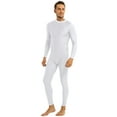 thumbnail image 3 of Aiihoo Men's Mock Neck Long Sleeves Zentai Unitard Skin-Tight Leotard Bodysuit Dancewear White 2X-Large, 3 of 7
