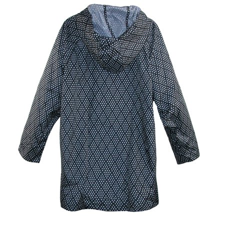 shedrain women's pattern long sleeve packable rain jacket