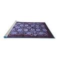 thumbnail image 2 of Ahgly Company Machine Washable Indoor Rectangle Oriental Blue Industrial Area Rugs, 5' x 7', 2 of 4