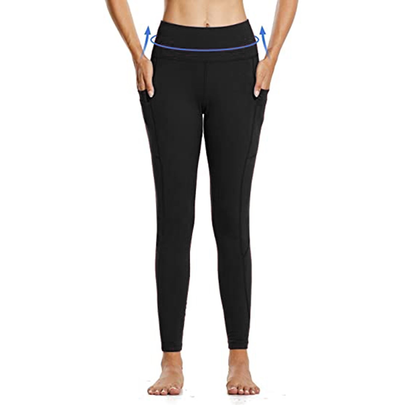 Black Friday Deals 2022 Timifis Yoga Pants Workout Shorts Womens Women s Yoga Pants Fleece Lined Waterproof Leggings High Waist Warm Winter Hiking Run