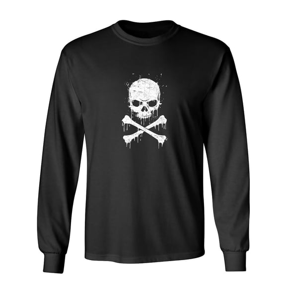 Drip Skull Sarcastic Humor Novelty Men's Long Sleeve Shirts