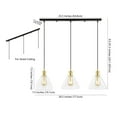thumbnail image 4 of JONATHAN Y Kiawah Island 30.5" 3-Light Metal/Glass Contemporary Modern LED Pendant, Brass Gold/Black, 4 of 9
