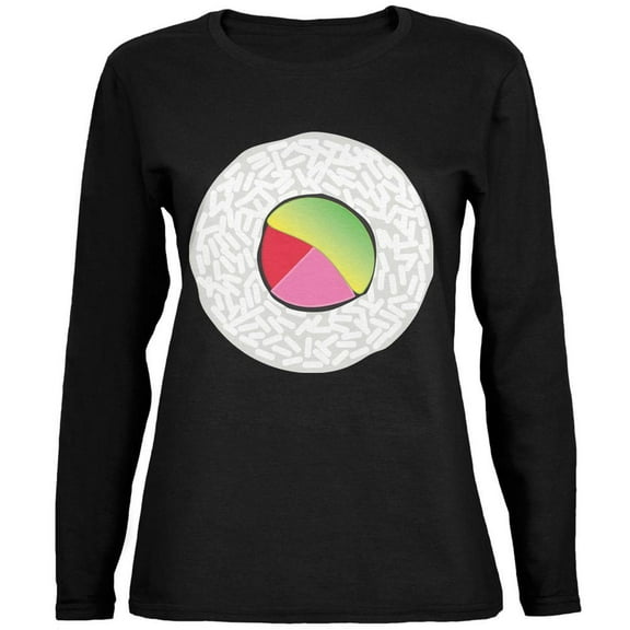 Halloween Sushi Costume 2 Black Womens Long Sleeve T-Shirt - Medium