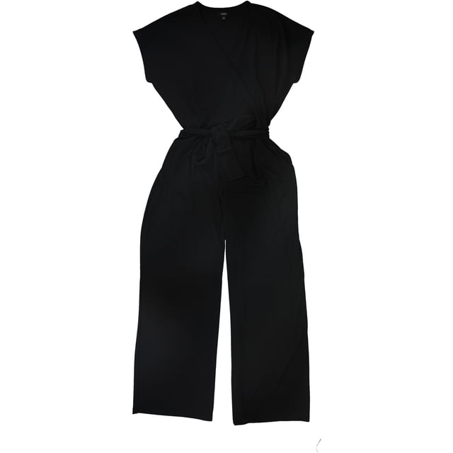 Alfani Womens Wide Leg Jumpsuit, Negro, X-Large
