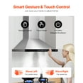 thumbnail image 2 of KFFKFF Ceiling Mounted Kitchen Extractor, 36 inch Wall Fixation, 800 CFM Stainless Steel Cooktop Ventilation with Hand & Touch Operation, LED Illumination, Baffle Filters, 2 of 9