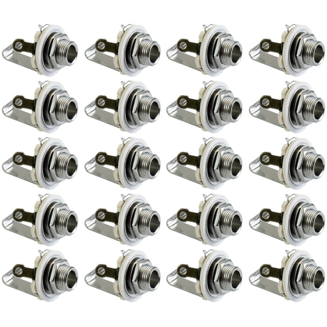 GLS Audio 1/4-Inch Jacks Female TS Mono Panel Mount Jack - 20 Pack