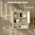 thumbnail image 6 of Gymax Bathroom Wall Cabinet w/Fluted Doors Adjustable Shelf Open Storage Cube Beige, 6 of 9