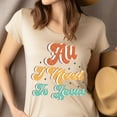 thumbnail image 4 of All I Need Is Jesus T-Shirt for Women, Christian Retro Graphic Tee, Ash, Size M, 4 of 6