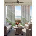 thumbnail image 6 of Sage Green Coastal Wave Blackout Curtains for Bedroom Living Room Darkening Curtains 54 Inch Long Summer Modern Ocean Beach Short Curtain for Small Window Treatment Insulated Grommet Drapes 42"x54"x2, 6 of 9
