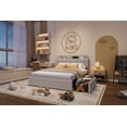 thumbnail image 5 of CazToi Full Platform Bed with 2 Drawers & Bookcase Headboard Boucle Upholstered Noise Free No Box Spring Needed, 5 of 6