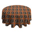 thumbnail image 4 of Black Red Skull Tile Pattern Round Tablecloth 60"x60",Wrinkle Wipeable Table Cloth for Kitchen Dining Room Picnic Patio Party, 4 of 6