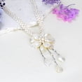 thumbnail image 3 of Lotus Flower of the Ocean White Pearl and Seashell Floral Statement Necklace, 3 of 6