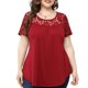 thumbnail image 1 of Puntoco Moda Mujer Causal Cuello Redondo Blusa Sólida Encaje Manga Corta Camiseta Verano Tallas Grandes tops Puntoco Puntoco-2552, 1 of 9