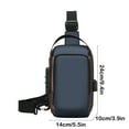 thumbnail image 3 of Men's Chest Bag with USB Charging Port, Anti-Theft Sling Bag with Multiple Compartments, Waterproof Crossbody Bag for Travel, Lightweight Polyester Material, Blue and Gray Color Options, 3 of 5