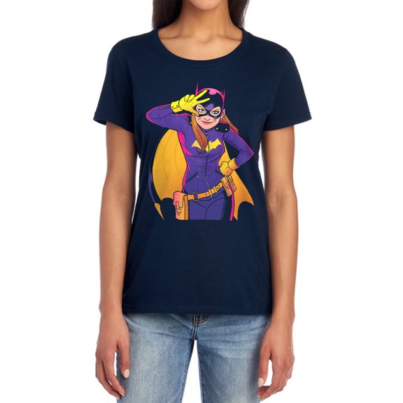 Batman Batgirl Moves Women's T Shirt, Navy, X-Large