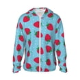 thumbnail image 1 of Fotbe Strawberries Chaqueta con Protección Solar UPF 50+ para Hombre y Mujer, Camisa con Capucha y Bolsillos-Small, 1 of 7