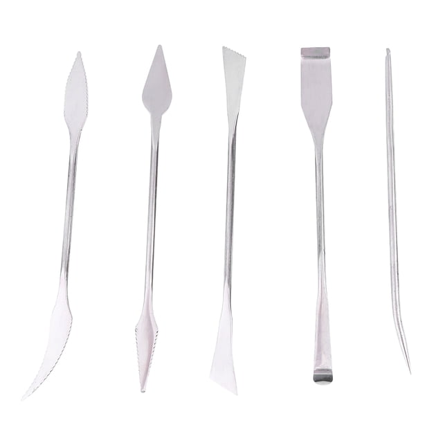 Ensemble de 5 Pcs Sculpture en Cire d'Argile en Acier Inoxydable Sculpture de Modélisation Artisanat DIY
