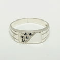 thumbnail image 2 of LBG British Made 10k White Gold Natural Sapphire Mens Band Ring - 25 size options - Size 10, 2 of 6