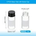 thumbnail image 2 of Uxcell Small Glass Sample Bottles with Lids, 5 Pcs 10ml Clear Glass Vials with Black Screw Caps Mini Leak Proof Reagent Sealed Bottles with Writing Label for Solid Liquid Powder Storage, 2 of 6
