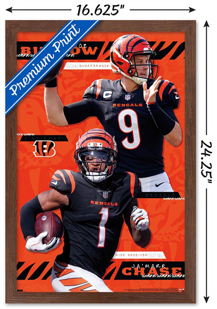 NFL Cincinnati Bengals - Dynamic Duo 21 Wall Poster, 14.725" x 22.375", Framed