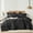 Black, variant on Davulos Full Comforter Set 7 Piece,Grid Pinch Pleat Bed in a Bag for All Season,Lightweight Fluffy Complete Bed Set with Comforter, Sheets, Pillowcases & Sham