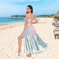 thumbnail image 6 of FORMRS Womens Long Sarong Beach Wrap Semi-Sheer Bikini Skirt Bathing Swimsuit Cover Up, Green Deer, 6 of 7